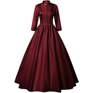 Elegant Retro Medieval Victorian Princess Cosplay Costume for Women Halloween Court Royal Gothic Vampire Bride Swing Dress