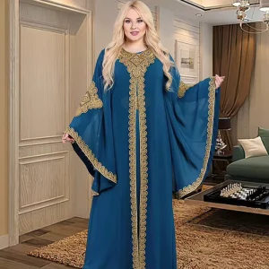 Embellished Sequin Bronzing Abaya Modest Islamic Women’s Dress