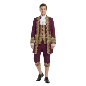 Embroidered Court Prince Medieval Vintage Gown Cosplay Costume for Anime Stage Performance