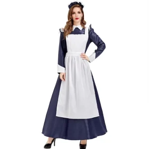 European American Retro Long Sleeve Maid Dress Western House Maid Dress Tea Party Costume