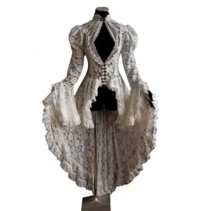 European American Retro Medieval Court Party Lace Long Dress Formal Slim Fit Factory Direct Supply