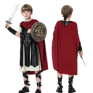 European Gladiators Soldier Cloak Halloween Cosplay Boys Men Adult Ancient Roman Prince Spartan Warrior Carnival Costume
