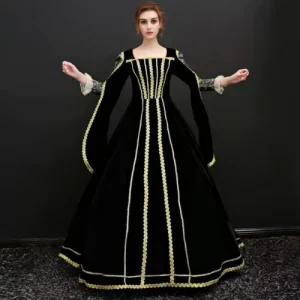 European Medieval Court Witch Dress Halloween Cosplay Stage Performance Costume