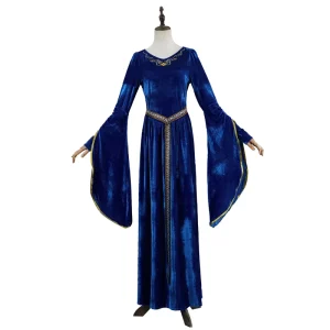European Medieval Renaissance Retro Velvet Queen Cosplay Costume Performance Princess Drama Party Stage Halloween Dress