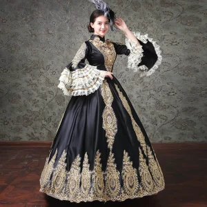 European Medieval Retro Goth Court Dress Royal Lady Opera Costume