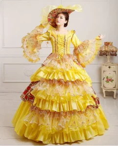 European Women’s Court Dress British Empress Style Dance and Princess Costume
