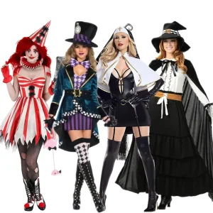 Evil Clown Magician Witch Vampire Nun Cosplay Costume