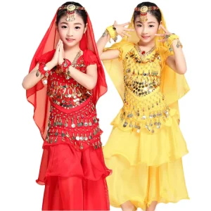 Exotic Girl’s Belly Dance Bollywood Performance Costume Outfit