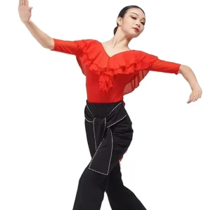 FLHY0358 Dance Skirt Tops Dancewear Performance Set for Latin Waltz Sequin Dance Stage Costume Square Dance
