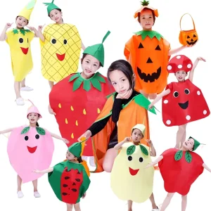 Factory Cute Children Girl Pumpkin Role Play Costume Kids Halloween Stage Performance Clothes