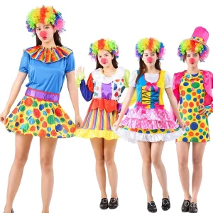 Factory Direct Adult Women’s Clown Costume for Halloween Cosplay and Carnival Parties