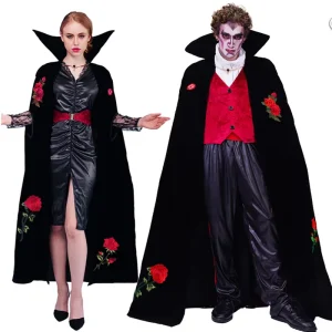 Factory Direct Couple’s Vampire Costume Woman Party Carnival Clothes Halloween Gothic Victorian Dress Up