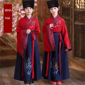 Factory Direct Ethnic Clothing Chinese Style Tang Suit Girls Embroidery Hanfu Traditional Chinese Hanfu Costume