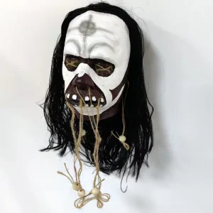 Factory Direct Latex Shrunken Head Tsantsa African Tribal Leader Voodoo Head Halloween Hanging Decoration