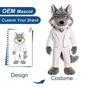 Factory Halloween EVA Life Size Wolf Mascot Costume Custom Sizes