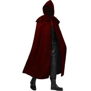 Factory OEM Customized Hooded Velvet Vampire Cloak Costume for Halloween Cosplay