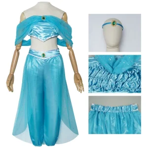 Fairy Tale Princess Character Costume, Exotic Blue Polyester Dress for Halloween Cosplay