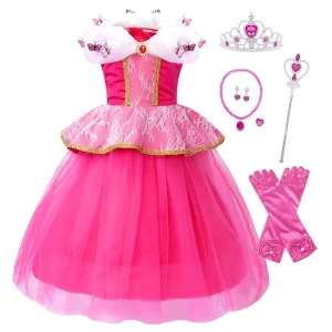 Fairy Tale Princess Costume for Girls, Rapunzel and Aurora Styles, 1pc/OPP Bag, 0.4 kg