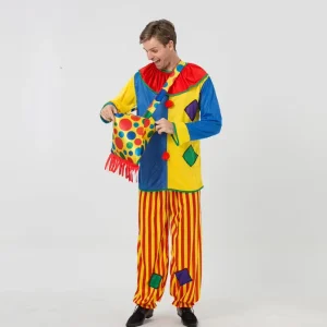 Fancy Wear Adult Circus Performance Outfit Carnival Costume Halloween Clown Cosplay Costume Disguise Stage