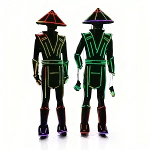 Fantasy General’s Uniform Bar Tonic Atmosphere Props KTV Night Stage Performance Glowing Unisex Adult Armor Style Clothing