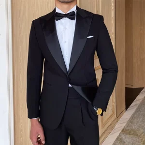 Fashion City Men’s Wedding Hosting Banquet Suit Jacket British High end Lapel Simple Men’s Suit Coat