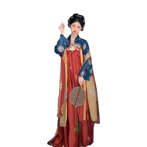 Fashion Ethnic Women Hanfu Traditional Chinese Folk Costume Han Dynasty Dance Wear Breast High Cosplay Dress