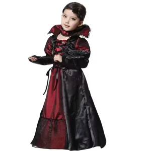 Fashion Kids Girls Eco friendly Gothic Vampiress TV & Movie Halloween Cosplay Dresses Costume