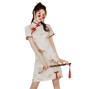Fashion Modern Cheongsam A line Dress Women Qipao Traditional Chinese Costume Improved Cheongsam Costumes