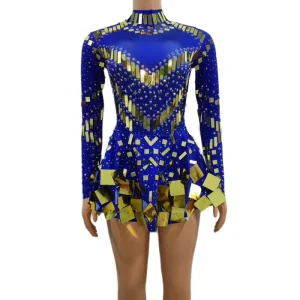 Fashion a Line Glitter Sequins Birthday Party Gowns Short Prom Dress Dancer Stage Performance Costume Women Sexy Mini Club Dress
