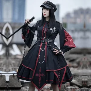 Fashionable Vintage Street Wear Performance Girls Fancy Gothic Dark Stylish Dress Lolita Costumes for Party