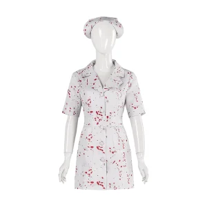 Female Nurse Zombie Cosplay Suit Horror Anime Costume with Dress