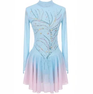 Figure Skating Dance Dress for Women Girls Ice Skating Performance Wear for Competition Ballet Rhinestone Costumes