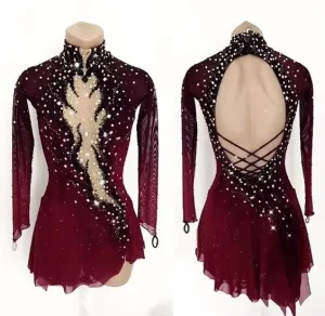 Figure Skating Dress Girls Women Competition Costume Latin Dress Rhinestones Mesh and Spandex Dress for Performance Sets