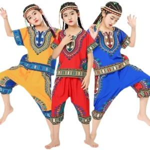 Folk Cosplay Tribal Festival Girl Boy Unisex African Dashiki Costume Set TRAD-010