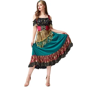 Folk Waltz Tango Flamenco Gypsy Dance Dress TRAD-014