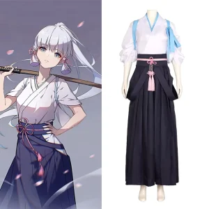 For Ayaka Kamari Kimono & Kendo Uniform Women’s Adult Polyester Halloween Anime Festival Cosplay Costume