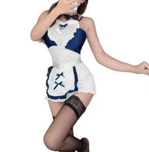 French Maid Lingerie Uniform Women’s Cosplay Costume Polyester Custom Size Adult Game Outfit