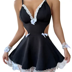 French Maid Role-Play Costume Set Lingerie Uniform