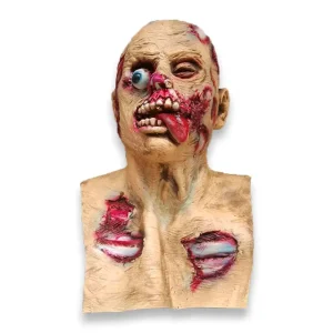 Full-Face Latex Mummy Zombie Mask for Halloween Cosplay