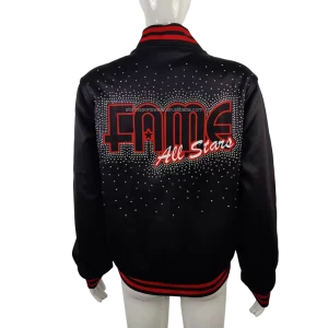Full Rhinestones Black Warm up Jacket Warm Ups for Cheer and Dance Team Custom logo Cheer Uniform Package Cheer Practice Wear