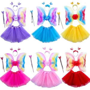Fun Play Fairy Costume Fancy Dress up for Girls Butterfly Wings and Headband Set