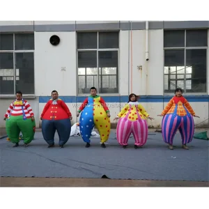 Funny Walking Party Joker Suit Fat Circus Clown Adult Inflatable Cosplay Clown Costume