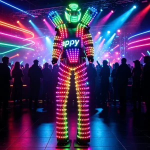 Futuristic Light up Dance Outfit With Color Changing Dynamic Cosplay Shows LED Glowing Clothes for Festival Party Event