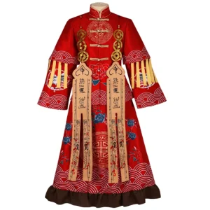 Game Cosplay Costume Red Wedding Hanfu Cheongsam for Women High Quality Polyester Material Halloween Party Bride Outfit