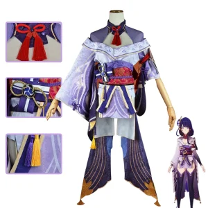 Game Genshin Impact Costume Beelzebul Halloween Clothes Raiden Shogun Dress