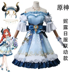 Geshin Linkage GIGO Niloucos Clothing Colorful Party Day Clothing New Skin Dress Cosplay Anime Clothing