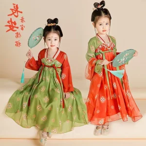 Girl Hanfu Chinese Style Dress Halloween Kids Clothes Vestidos Traditional Cosplay Children Chinese Costumes