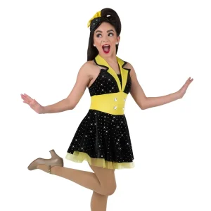 Girl Teens Kids Children Jazz Dance Recital Performance Stage Costume Dresses Spandex Nylon