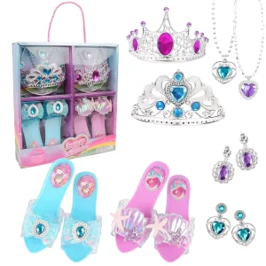 Girls 7-9Y Princess Dress-Up Set with Shoes and Crown