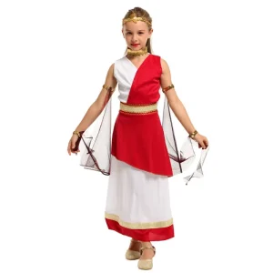 Girls’ Athena Goddess Costume Dress with Headband